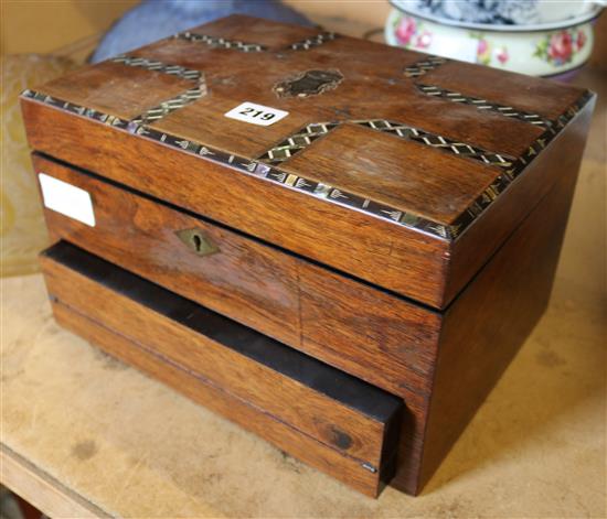 MOP inlaid jewellery box & writing slope